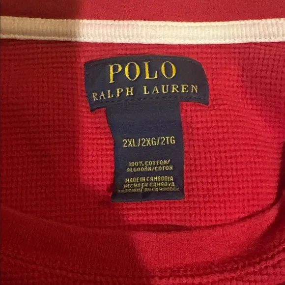 Polo by Ralph Lauren Waffle Knit Thermal Long Sleeve Shirt - Picture 3 of 3